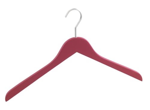 WENKO Kleiderbügel Paris, Garderobenbügel in schlanker Form mit breitem, drehbaren haken und rutschhemmender mattierter Beschichtung, ideal für die Garderobe, 44 x 25 cm x 1,2 cm, Pink von WENKO