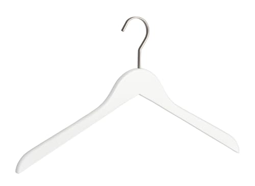 WENKO Kleiderbügel Paris, Garderobenbügel in schlanker Form mit breitem, drehbaren haken und rutschhemmender mattierter Beschichtung, ideal für die Garderobe, 44 x 25 cm x 1,2 cm, Weiß von WENKO