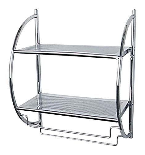 WENKO Exclusiv Wandregal mit 2 Ablagen, Badregal mit 2 Ablageflächen und 2 beweglichen Handtuchstangen, 45,5 x 54,5 x 26 cm, Chrom WENKO Exclusiv Wandregal mit 2 Ablagen, Badregal mit 2 Ablageflächen und 2 beweglichen Handtuchstangen, 45,5 x 54,5 x 26 cm, Chrom von WENKO