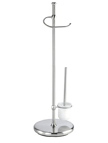 WENKO Stand WC-Garnitur Adiamo - WC-Bürstenhalter, höhenverstellbar, Stahl, 32 x 95 x 29 cm, Matt von WENKO