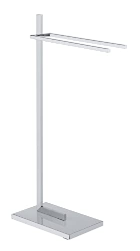 WENKO Handtuchständer Quadro mit 2 Stangen - Kleiderständer, Vierkantrohr, Edelstahl rostfrei, 41 x 85.5 x 20 cm, Glänzend von WENKO
