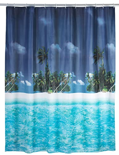WENKO Duschvorhang Palmenstrand - wasserdicht, pflegeleicht, Polyethylen-Vinylacetat, 180 x 200 cm, Mehrfarbig WENKO Duschvorhang Palmenstrand - wasserdicht, pflegeleicht, Polyethylen-Vinylacetat, 180 x 200 cm, Mehrfarbig von WENKO