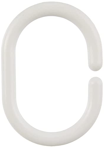 WENKO Duschvorhangringe Weiß klein 12er Set - 12er Set, Kunststoff, 3 x 4.5 cm, Weiß von WENKO