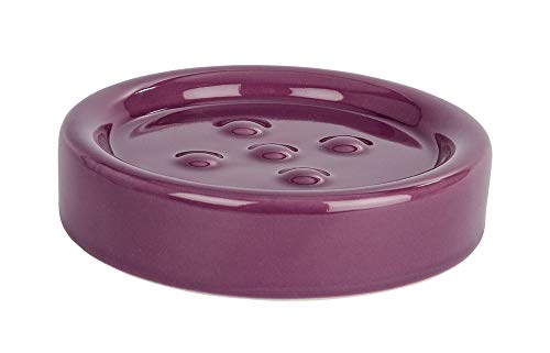 WENKO 19404100 Seifenablage Polaris Purple - Seifenschale, Keramik, 11 x 2.5 x 11 cm, Lila von WENKO