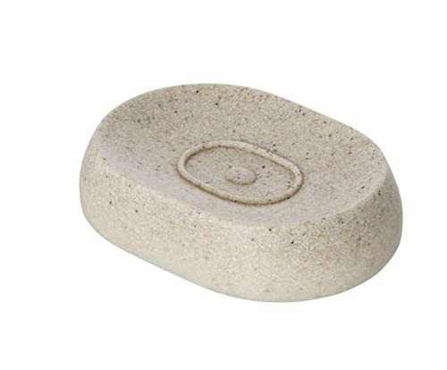 WENKO Seifenablage Puro Natur - Seifenschale, Polyresin, 12.5 x 3.1 x 8.9 cm, Beige von WENKO