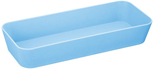 WENKO 20574100 Ablage Natural Blue schmal, Bambus, 24 x 4 x 10 cm, Blau von WENKO