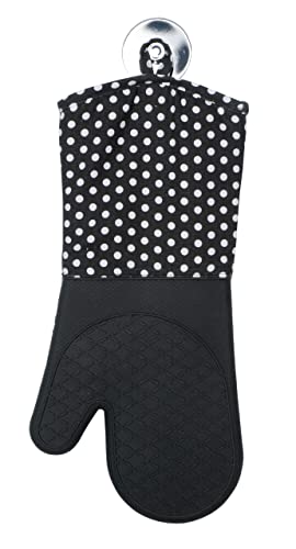 WENKO Topfhandschuhe mit Handflächen aus Silikon, 1 Paar, praktischer Küchenhelfer, auch als Grillhandschuh verwendbar, hitzebeständig, 18,5 x 37,5 cm, Schwarz von WENKO