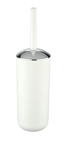 WENKO WC-Garnitur Brasil, hochwertiger Bürstenhalter mit mattierter Oberfläche aus bruchsicherem Kunststoff, BPA-frei, ideal für Bad & Gäste WC, inklusive Toilettenbürste, Ø 10 x 37 cm, Weiß von WENKO