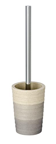 WENKO WC-Garnitur Cuzco - WC-Bürstenhalter, Polyresin, 9.5 x 37 x 9.5 cm, Grau von WENKO