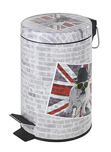 WENKO 21392100 Kosmetik Treteimer Union Jack, Fassungsvermögen 3 L, Metall, 17 x 25 x 17 cm, Mehrfarbig von WENKO