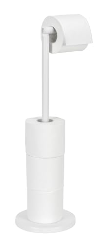 WENKO Stand Toilettenpapierhalter, freistehender Toilettenpapierhalter im minimalistischen Design mit Platz für bis zu 4 Ersatzrollen, platzsparend, aus lackiertem Stahl, 21 x 55 x 17 cm, Weiß WENKO Stand Toilettenpapierhalter, freistehender Toilettenpapierhalter im minimalistischen Design mit Platz für bis zu 4 Ersatzrollen, platzsparend, aus lackiertem Stahl, 21 x 55 x 17 cm, Weiß von WENKO
