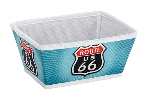 WENKO 21615100 Aufbewahrungskorb Vintage Route 66 S - Badkorb, Polypropylen, 19.5 x 9 x 15 cm von WENKO