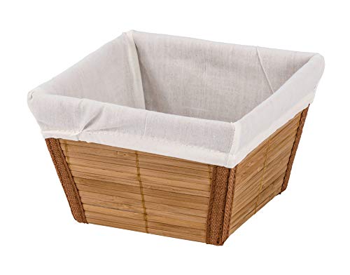 WENKO 21629100 Aufbewahrungskorb Bamboo S Natur - Badkorb, Bambus, 15 x 9 x 15 cm von WENKO