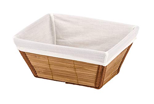 WENKO 21630100 Aufbewahrungskorb Bamboo M Natur - Badkorb, Bambus, 19.5 x 9 x 15 cm von WENKO