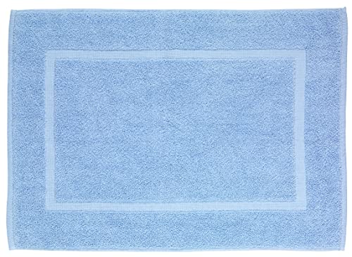 WENKO Frottier Duschvorleger Paradise Serenity Blue - Badematte, Badteppich, Badvorleger, Baumwolle, 50 x 70 cm, Blau von WENKO
