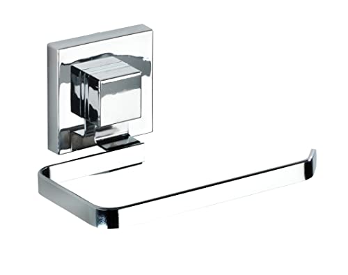 WENKO Vacuum-Loc Wand Toilettenpapierhalter Quadro, Halterung für Toilettenpapier, Befestigen ohne Bohren, Rostfreier Edelstahl, 14 x 6 x 11 cm, Glänzend von WENKO