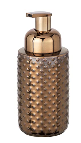 WENKO Schaumspender Keo, eleganter Schaumseifenspender für Bad & Gäste-WC, versehen mit einer eingearbeiteten kupferfarbenen Glanzstruktur, aus hochwertiger Keramik, Maße Ø 7,5 x 17 cm, Kupfer, Braun, 17 x 7.5 x 7.5 cm WENKO Schaumspender Keo, eleganter Schaumseifenspender für Bad & Gäste-WC, versehen mit einer eingearbeiteten kupferfarbenen Glanzstruktur, aus hochwertiger Keramik, Maße Ø 7,5 x 17 cm, Kupfer, Braun, 17 x 7.5 x 7.5 cm von WENKO