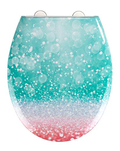 WENKO 23574100 Premium WC-Sitz Dreamy (Toiletten-Sitz mit Absenkautomatik, 300 kg Belastung, Duroplast) 37 x 44.5 cm, Mehrfarbig von WENKO