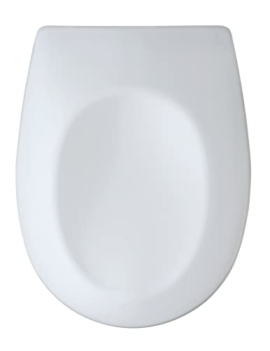 WENKO Toilettensitz Vorno mit Absenkautomatik, hygienischer WC-Sitz mit Schnellbefestigung, aus stabilem, antibakteriellem Duroplast, 35 x 44,5 cm, Weiß von WENKO