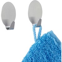 Wenko - 2er Set Haken Kleider Wand Garderoben Selbstklebend Befestigung Maxi Matt - silber matt Wenko - 2er Set Haken Kleider Wand Garderoben Selbstklebend Befestigung Maxi Matt - silber matt von Wenko
