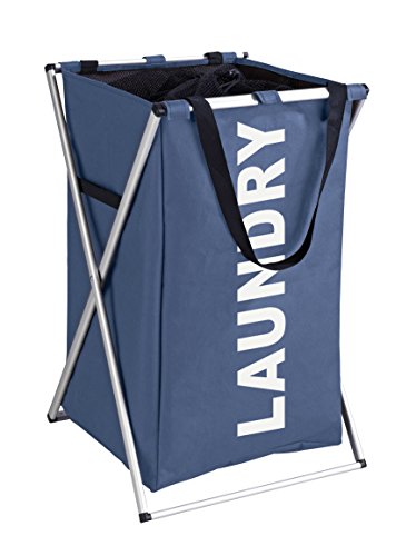 WENKO 3440021100 Wäschesammler Uno-/Wäschekorb Fassungsvermögen: 52 l, 35 x 57 x 38 cm, blau von WENKO