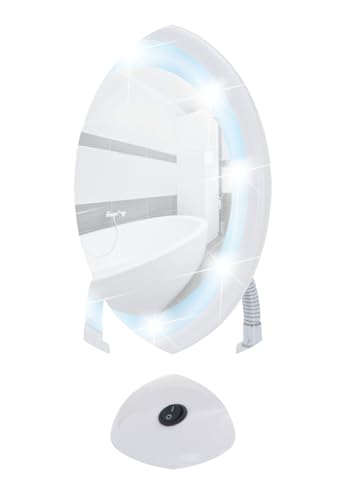 WENKO LED Kosmetikspiegel Style Weiß - Standspiegel, Kunststoff, 17.5 x 28 x 12 cm, Weiß von WENKO