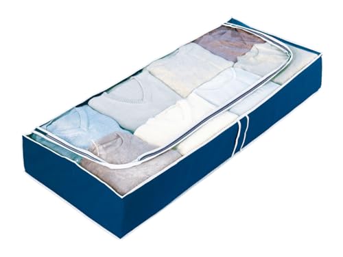 Wenko Unterbettkommode Air, Unterbett-Aufbewahrungstasche mit Sichtfenster, 105 x 15 x 45 cm, Blau Wenko Unterbettkommode Air, Unterbett-Aufbewahrungstasche mit Sichtfenster, 105 x 15 x 45 cm, Blau von Wenko