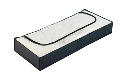 WENKO Unterbettkommode Deep Black - Unterbett-Aufbewahrungstasche mit Sichtfenster, Polyethylen-Vinylacetat, 105 x 15 x 45 cm, Schwarz WENKO Unterbettkommode Deep Black - Unterbett-Aufbewahrungstasche mit Sichtfenster, Polyethylen-Vinylacetat, 105 x 15 x 45 cm, Schwarz von WENKO