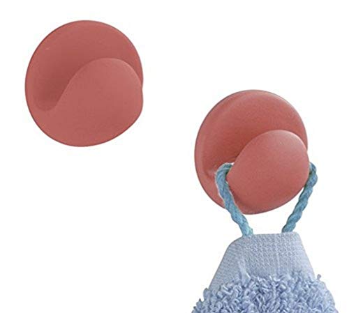 WENKO 4466402100 Haken Retoro - 2er Set, Keramik, Ø 4 cm, rot von WENKO