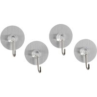 WENKO 4er Set Wand Haken Nickel Bad Küchen Handtuch Garderoben ohne Bohren von Wenko