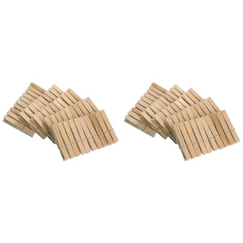 WENKO 50 Wäscheklammern aus FSC® zertifiziertem Holz, umweltfreundliche Holzklammern, Klammern zum Basteln und Dekorieren, je 7 cm, Natur (Packung mit 2) von WENKO