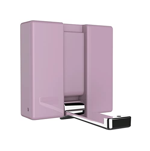 WENKO Klapphaken Basic Alpha, klappbarer Wandhaken zum Anbohren, mit Abrutschsicherung, modernes Design, Kunststoffgehäuse und stabiler Metallhaken, 8 x 8 x 2,5 cm, Rosa von WENKO