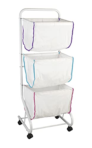 WENKO Wäschesammler Escala Weiß, mobiles Ständersystem mit drei abnehmbaren Körben und vier leichtgängigen Rollen, viel Stauraum mit 99 l und drei Fächern, (B x H x T): 46 x 126 x 44 cm WENKO Wäschesammler Escala Weiß, mobiles Ständersystem mit drei abnehmbaren Körben und vier leichtgängigen Rollen, viel Stauraum mit 99 l und drei Fächern, (B x H x T): 46 x 126 x 44 cm von WENKO