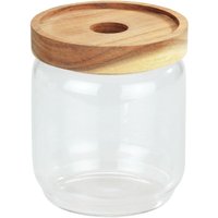 Wenko - Aufbewahrungsdose Vido 450 ml, Glasdose mit Deckel aus Akazienholz, Transparent, Glas transparent, Holz braun - transparent von Wenko