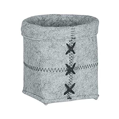 WENKO Aufbewahrungskorb Mara Filz S Hellgrau - Badkorb, Küchenkorb Fassungsvermögen: 2 l, Polyester, 15 x 15 x 15 cm, Hellgrau von WENKO