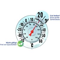 Maximex Außen-Thermometer, ø 18 cm, Transparent, Polystyrol transparent, Kunststoff - transparent von Wenko