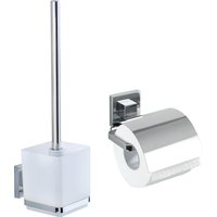WENKO Badaccessoire-Set "Vacuum-Loc Quadro", (Set, 2 tlg.), WC-Garnitur,Toilettenpapierhalter von Wenko