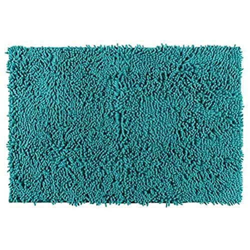 WENKO Badematte Chenille Green - Badematte, Duschmatte, samtweich & rutschhemmend, Polyester, 50 x 80 cm, Grün von WENKO