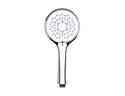 WENKO Wasserspar Duschkopf Watersaving, wassersparende Universal-Handbrause, Duschbrause mit nachhaltigem Wasserspar-System, 40% Wasser sparen bei vollem Komfort, Duschkopf Ø 11 cm, ABS verchromt,Grau von WENKO