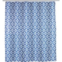 WENKO Duschvorhang Lorca, Textil (Polyester), 180 x 200 cm, waschbar, Blau, Polyester mehrfarbig - blau von Wenko