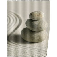 WENKO Duschvorhang »Sand and Stone«, BxH: 180 x 200 cm, Sand/Steine, beige von Wenko