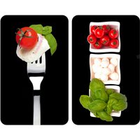 Herdabdeckplatte Universal Caprese 2er Set, für alle Herdarten, Mehrfarbig, Gehärtetes Glas mehrfarbig, Kunststoff (tpe) hellgrau, Kunststoff von Wenko