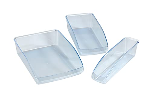 WENKO Kühlschrank-Organizer 3-teiliges Set - Aufbewahrungsbox, 3-teilig, Polystyrol, 22.5 x 8 x 33 cm, Transparent von WENKO