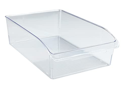 WENKO Kühlschrank-Organizer L, Aufbewahrungsbox für Kühl- und Vorratsschrank zum Sortieren von Lebensmitteln, lebensmittelecht, transparentes Design, 20 x 9,5 x 31 cm, aus robustem PET von WENKO