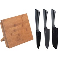 WENKO Magnet-Messerblock "Modell Mesina mit Messerset" 4 Stk. rostfreier Edelstahl und geräucherter Bambus, FSC-zertifiziert WENKO Magnet-Messerblock "Modell Mesina mit Messerset" 4 Stk. rostfreier Edelstahl und geräucherter Bambus, FSC-zertifiziert von Wenko