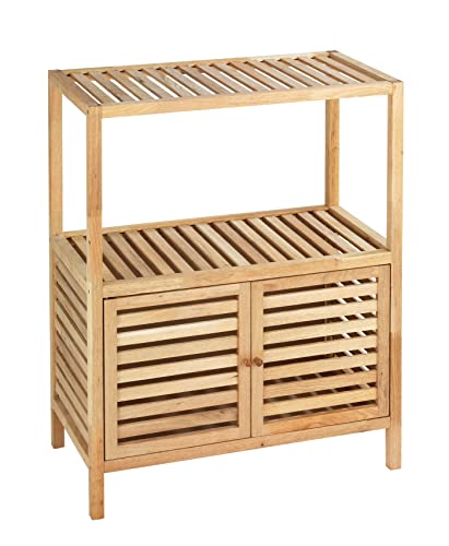 WENKO Regal Norway mit 2 Türen aus Walnussholz, Walnussholz, 67.5 x 86 x 35.5 cm, Walnuss Braun von WENKO