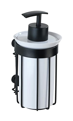 WENKO Seifenspender Classic Plus Black Flüssigseifen-Spender mit hochwertigem Rostschutz Schwarz von WENKO