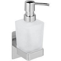 WENKO Seifenspender Genova 25404100 silber, glänzend Edelstahl, Glas 200,0 ml von Wenko