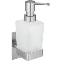 WENKO Seifenspender Genova 25416100 silber, matt Edelstahl, Glas 200,0 ml von Wenko