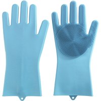 Wenko - Silikon-Reinigungshandschuhe Rena, 2er, Spülhandschuhe, Blau, Silikon blau - blau von Wenko
